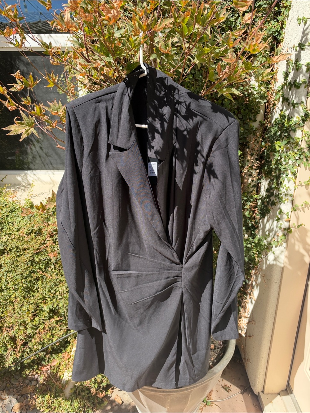 Fashion Nova Black Draped Twist Blazer